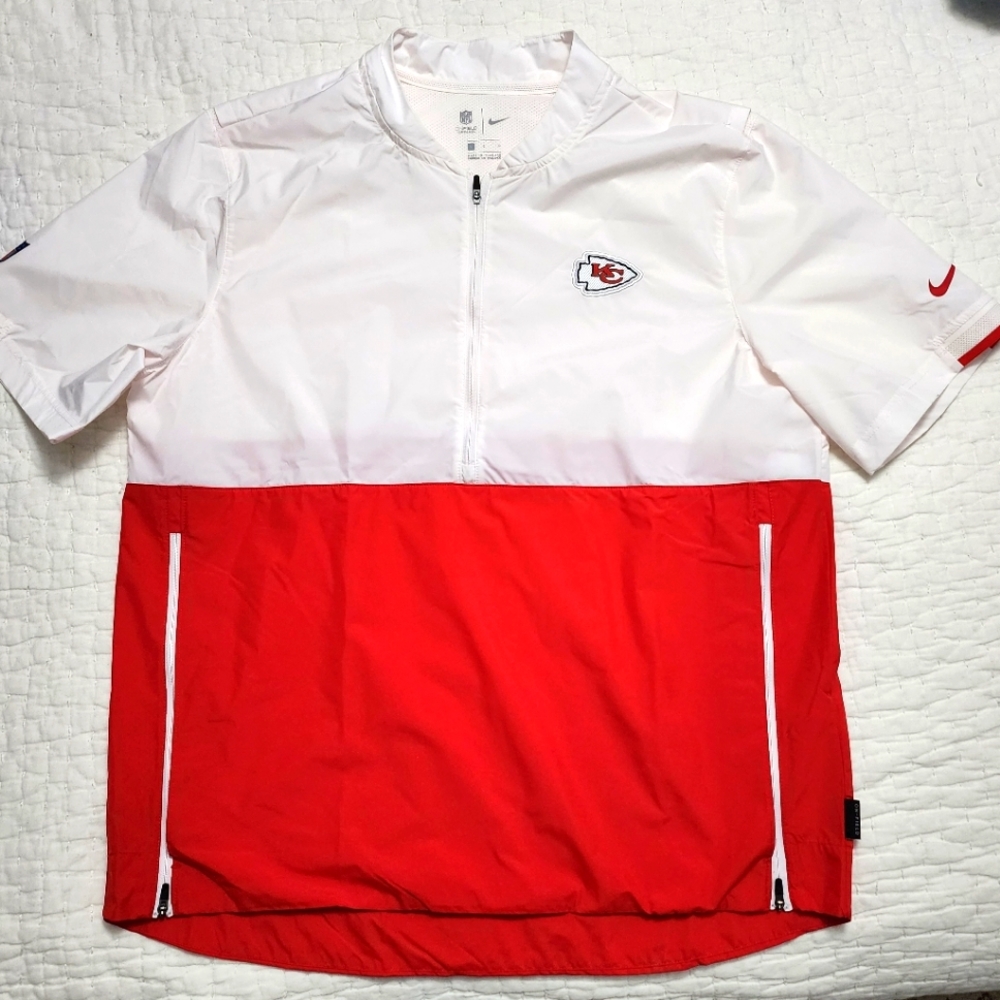 Men's Nike Kansas City Chiefs Sideline Coaches Half-Zip Short Sleeve J